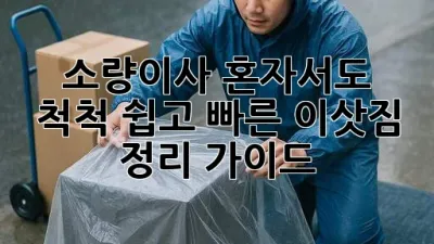 소량이사, 혼자서도 척척! 쉽고 빠른 이삿짐 정리 가이드