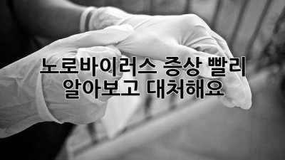 노로바이러스 증상, 빨리 알아보고 대처해요!