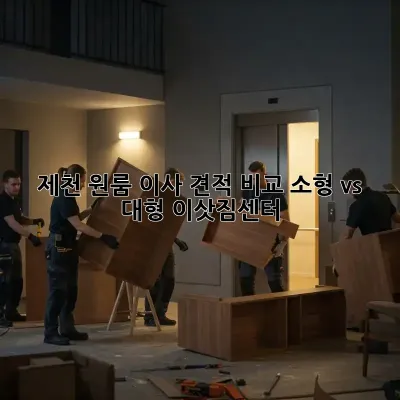 제천 원룸 이사 견적 비교: 소형 vs 대형 이삿짐센터