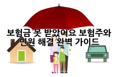 보험금 못 받았어요? 보험주와 민원 해결 완벽 가이드