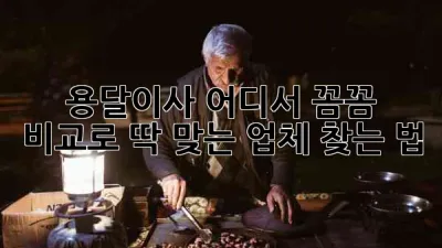 🚚💨 용달이사, 어디서? 꼼꼼 비교로 딱 맞는 업체 찾는 법!