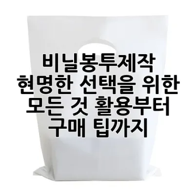 비닐봉투제작, 현명한 선택을 위한 모든 것: 활용부터 구매 팁까지