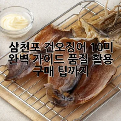 삼천포 건오징어 10미: 완벽 가이드! 품질, 활용, 구매 팁까지