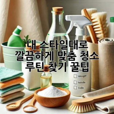 내 스타일대로 깔끔하게✨ 맞춤 청소 루틴 찾기 꿀팁 🏡