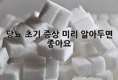 당뇨 초기 증상, 미리 알아두면 좋아요!